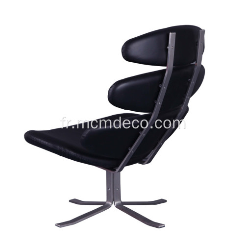 Fauteuil Corona en cuir pivotant